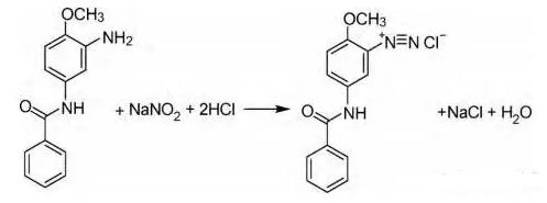 图1红色基的重氮化反应方程式 图1红色基的重氮化反应方程式