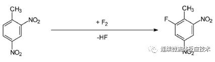 元素氟直接对1-甲基-1,4-二硝基苯的氟化反应