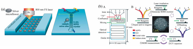 在微流芯片内激光制造SMA的示意图