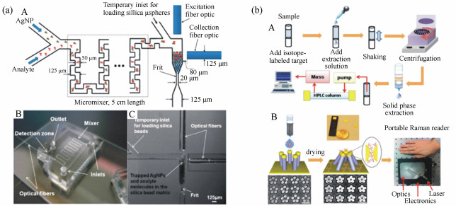 光流控SERS微系统示意图