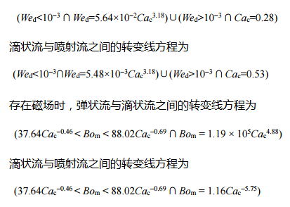 弹状流与滴状 流之间的转变线方程