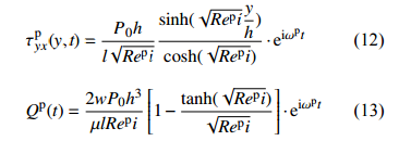 压力梯度驱动作用下切应力和流率的分布规律