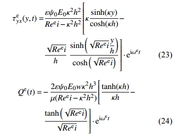 电场驱动作用下切应力和流率的分布规律