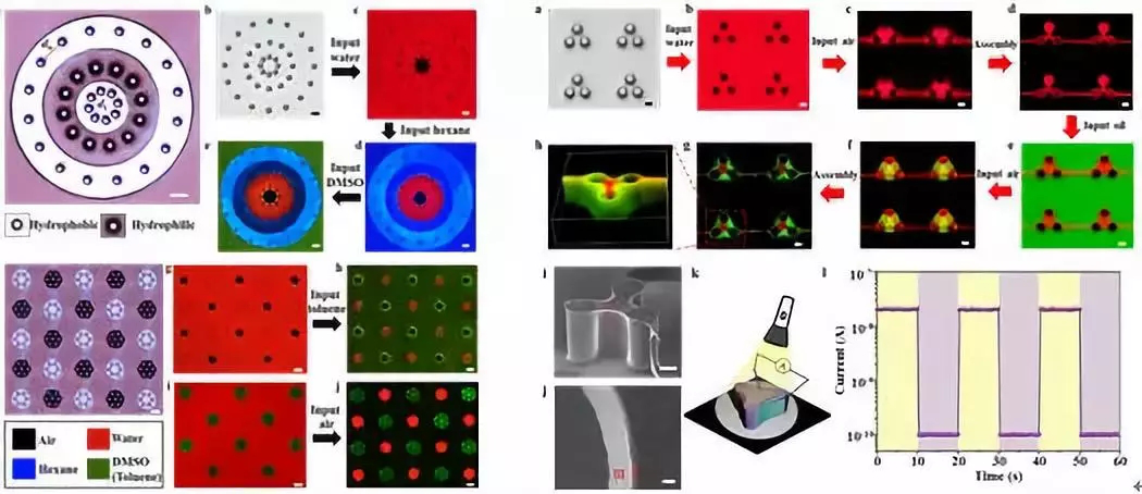 图2. 可编程的流体图案化及微型立体器件的制造