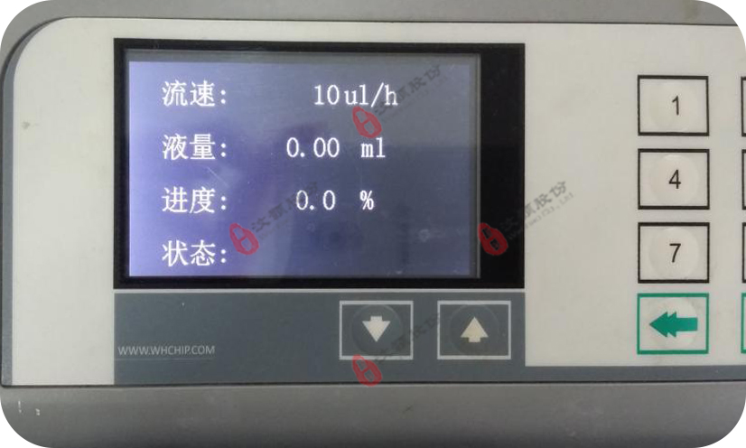  单通道微量注射泵使用工作运行界面显示