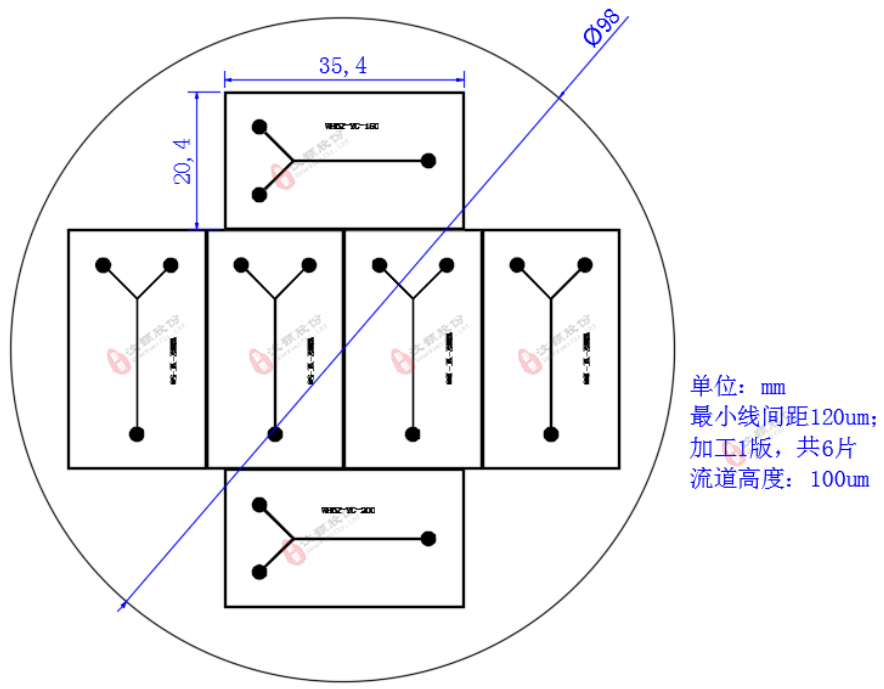 PDMS、纯硅芯片图纸设计