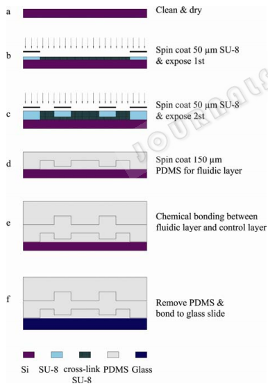 图 2 微流控芯片的制作工艺流程