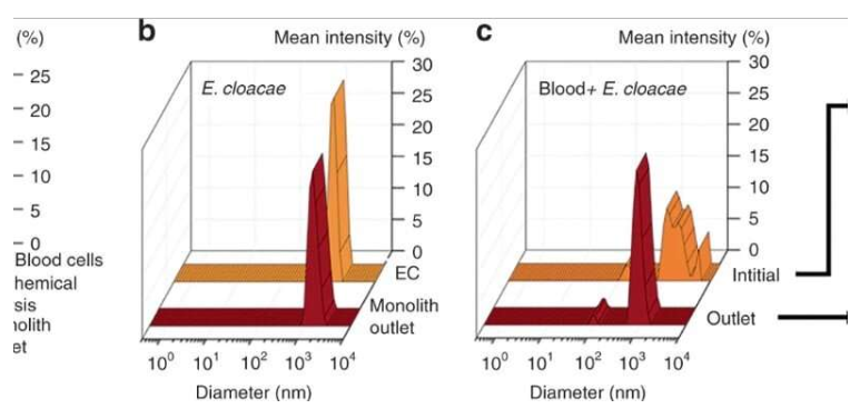 使用微流控整体装置从血液中分离完整细菌