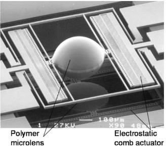 图4.用于聚焦和扫描的聚合物微透镜
