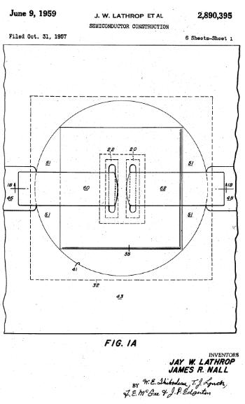 Lathrop和Nall关于半导体制造的专利，1959年