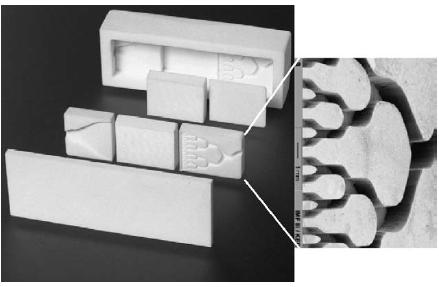 图6. 具有可交换功能元件的陶瓷微反应器