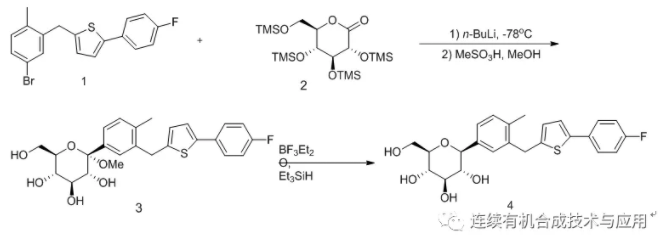 图2 坎格列嗪合成路线1