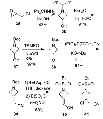 图13.a 巴瑞克替尼片段的药物合成路线