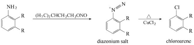 图1. Sandmeyer重氮化和氯化反应